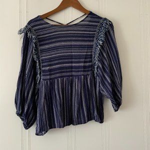 Blue blouse 3/4 sleeve